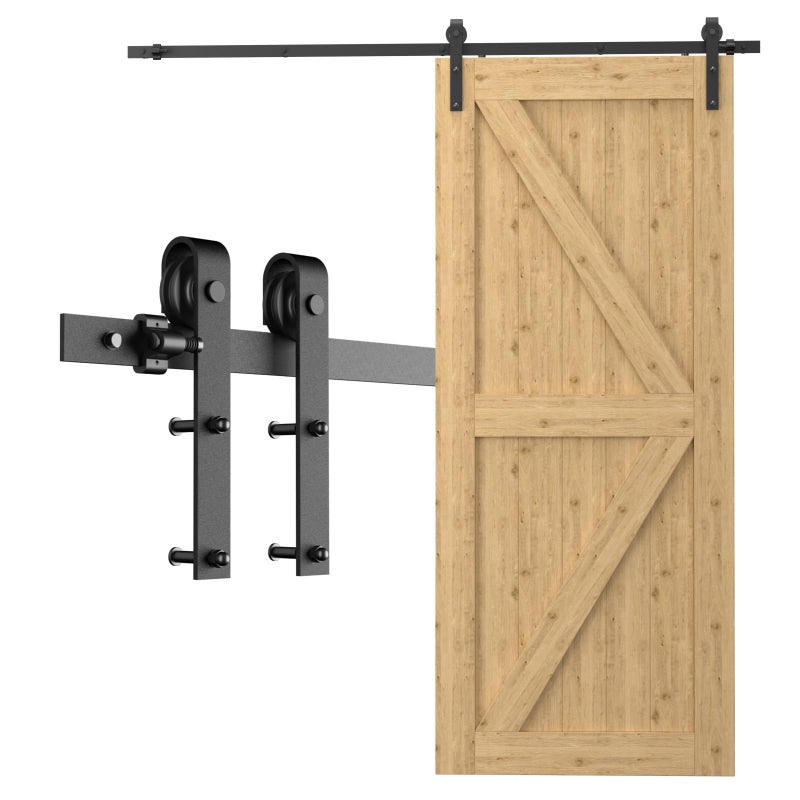CCJH Barn Door Hardware Kit 4FT Sliding Track Heavy Duty for Single Max 24'' Wide Door Panel - Image 1